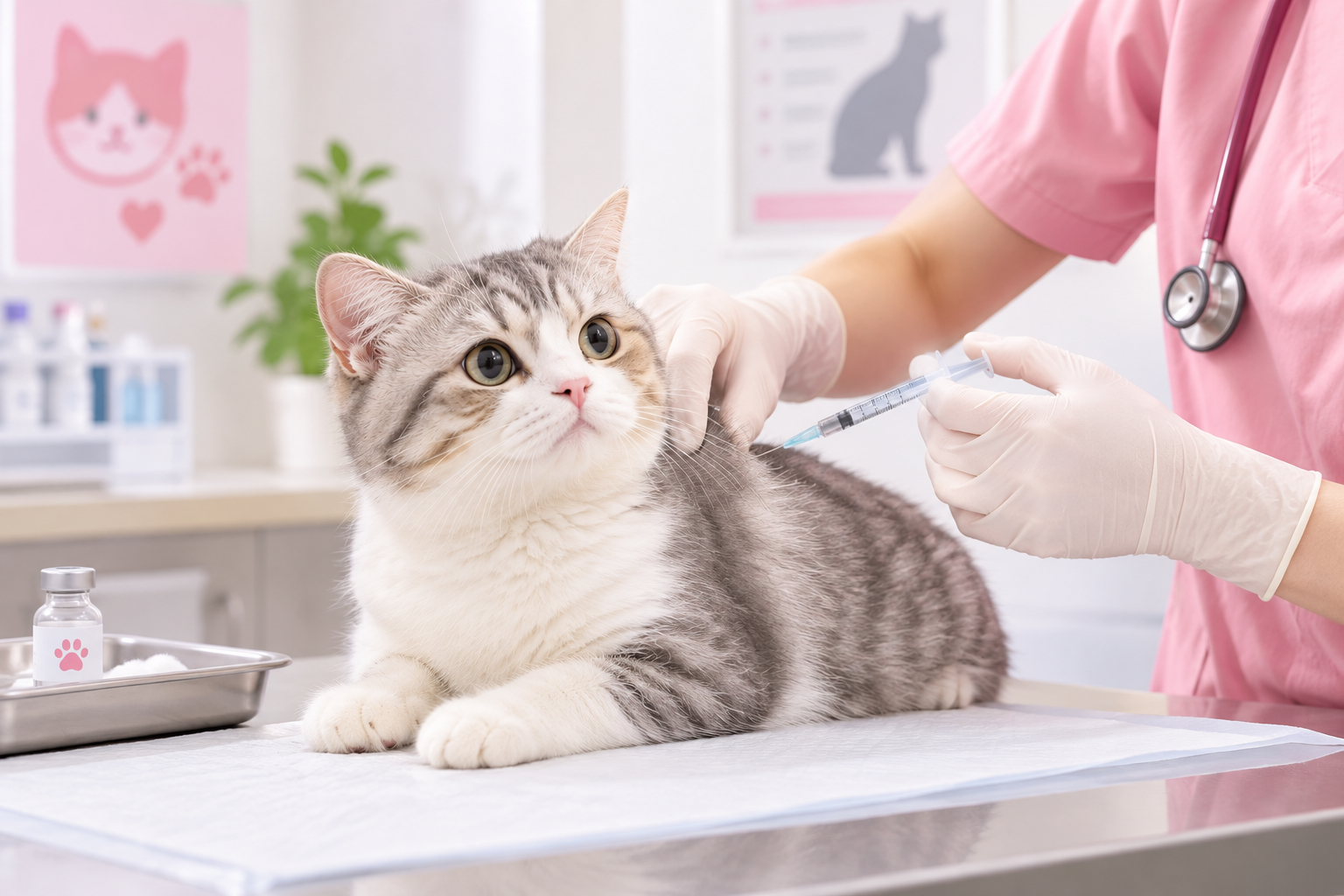 Cần theo dõi lịch tiêm phòng cho mèo đầy đủ