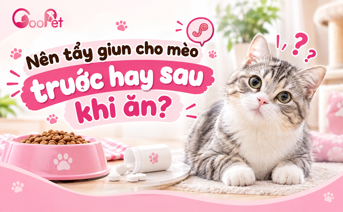 Nên tẩy giun cho mèo trước hay sau khi ăn?
