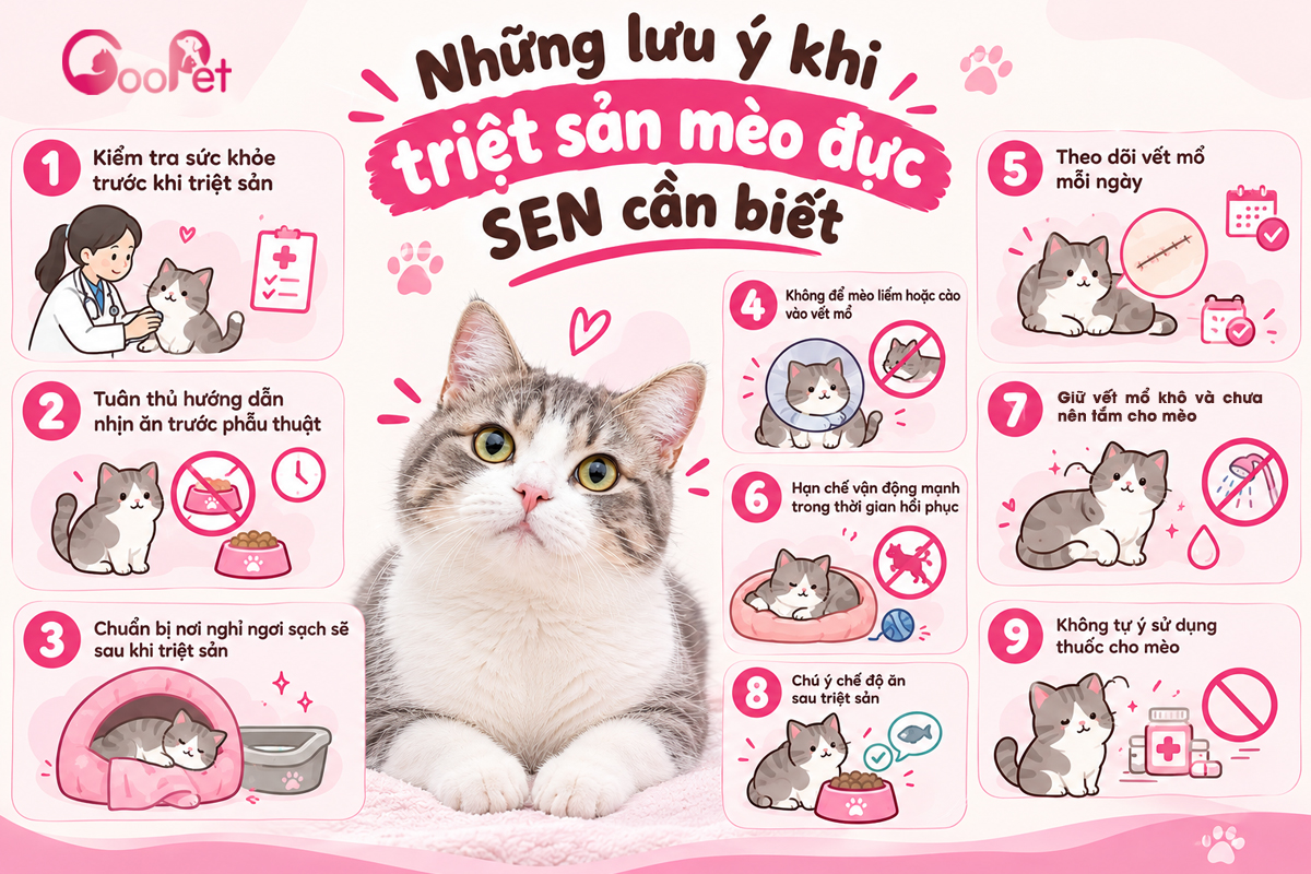 Những lưu ý khi triệt sản mèo đực