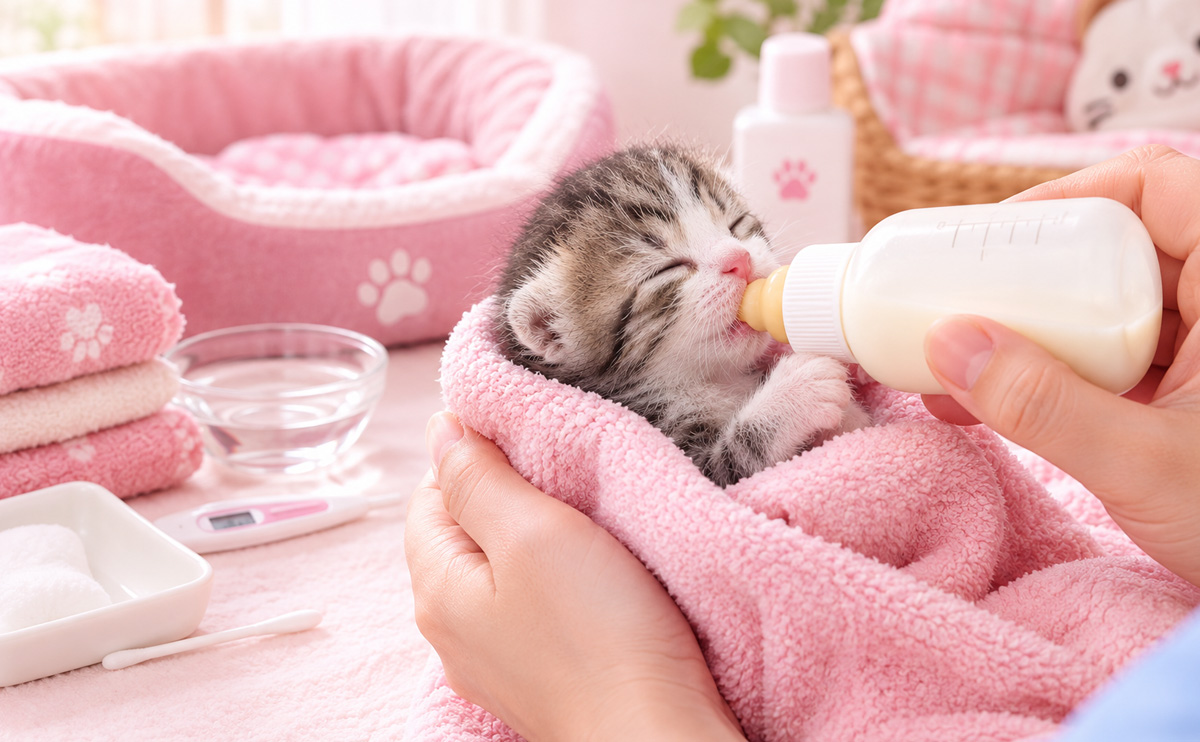 Cách cho mèo con mới đẻ mất mẹ uống sữa